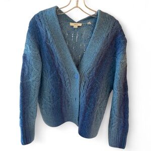 Vince Blue Cable Knit Women's Cardigan